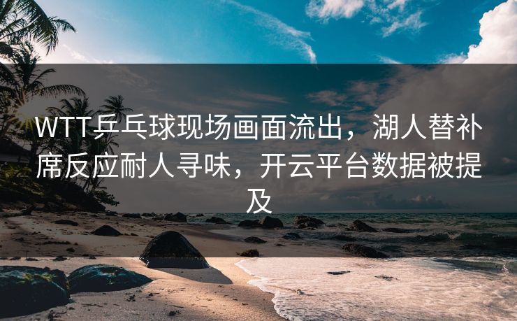 WTT乒乓球现场画面流出，湖人替补席反应耐人寻味，开云平台数据被提及