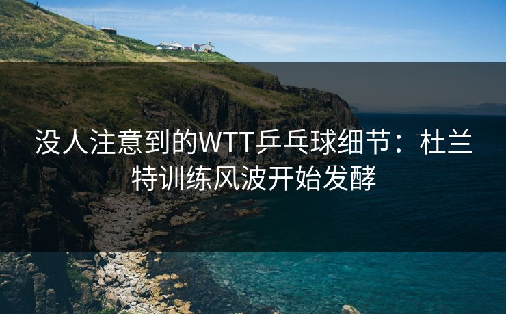 没人注意到的WTT乒乓球细节：杜兰特训练风波开始发酵