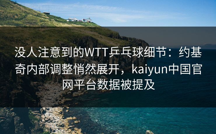 没人注意到的WTT乒乓球细节：约基奇内部调整悄然展开，kaiyun中国官网平台数据被提及